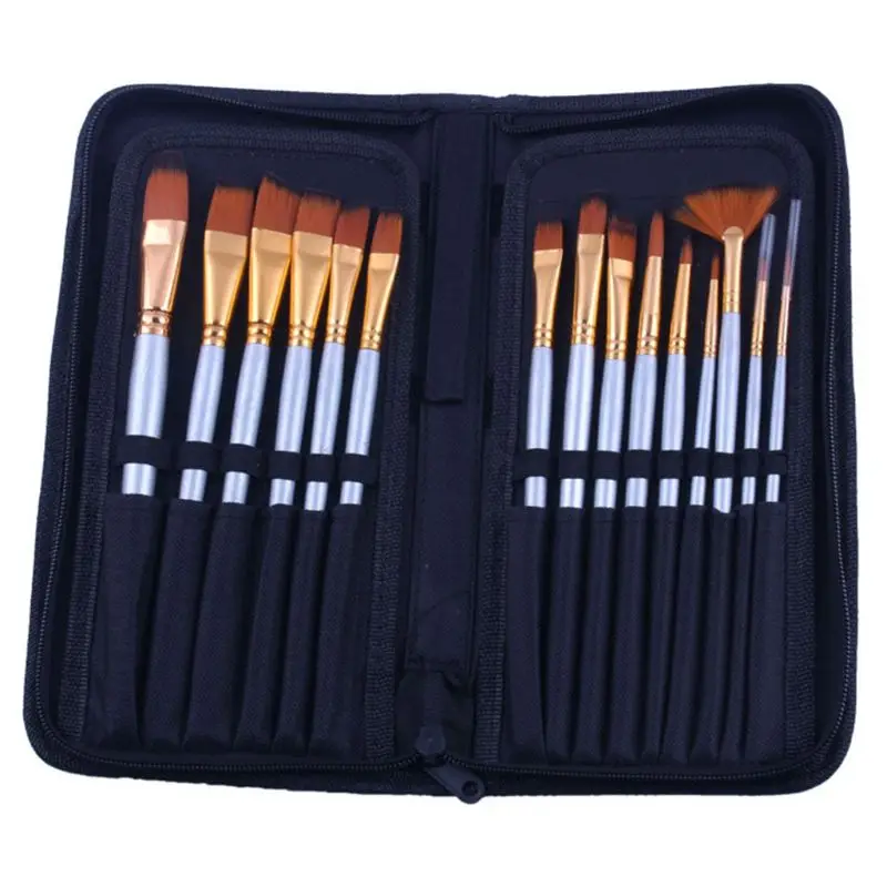 Artist Paint Brush Set 15 Sizes Brushes for Acrylic Watercolor Oil Gouache Perfect Gift Artists Adults &amp Kids | Канцтовары для