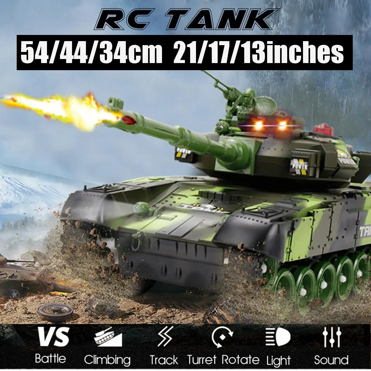 

54/44/33CM Super RC tank RC Cars and Trucks charger battle launch Remote Control vehicle Hobby boy toys for kids children gifts