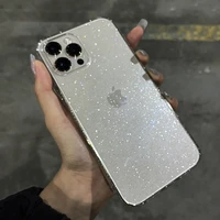 bling glitter transparent case for iphone 12 11 pro max mini xr x xs 8 7 plus se 2020 soft silicon cover candy color phone shell