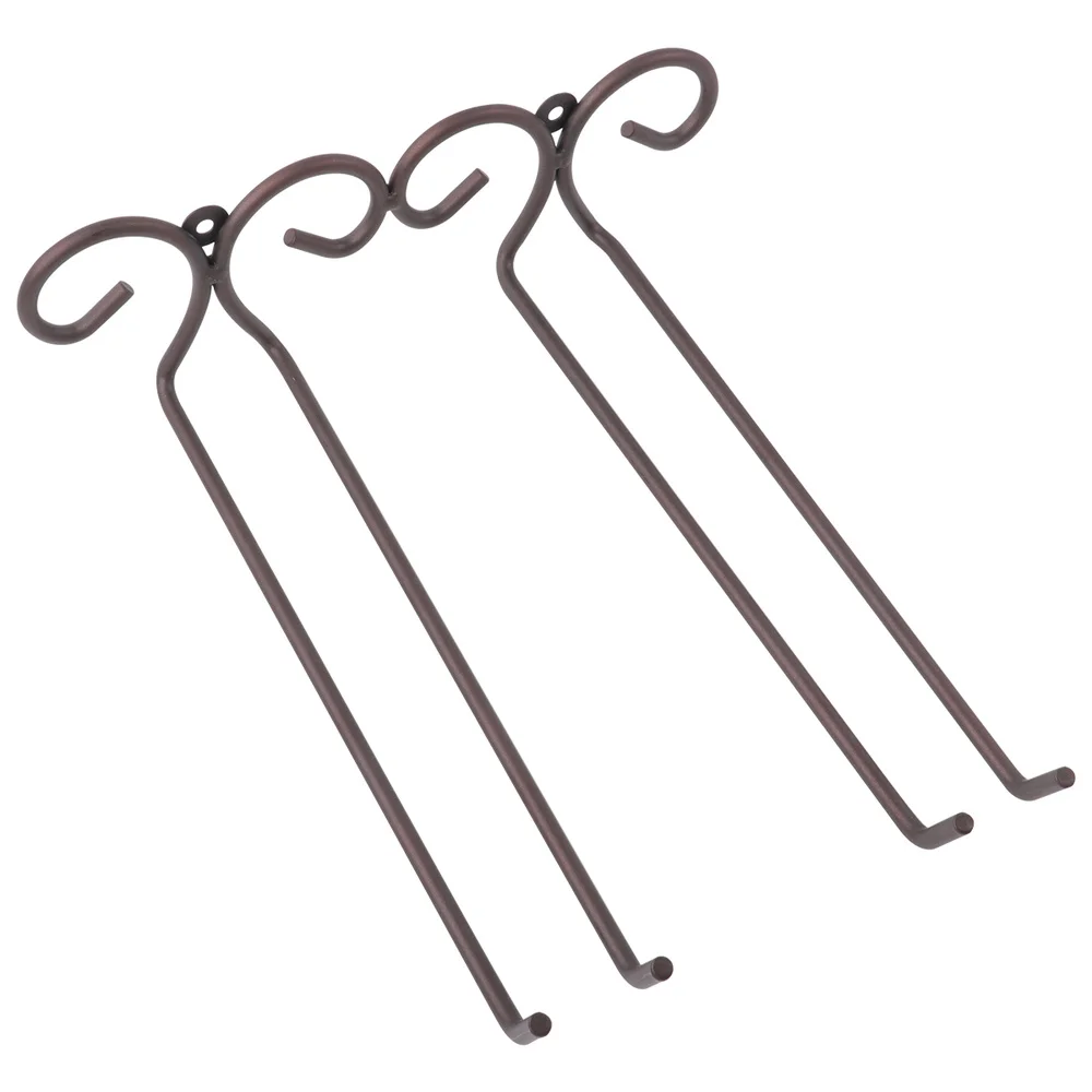 

2 Rows Bronze Stainless Steel Wall-Mounted Glass Hanger For Bar Home