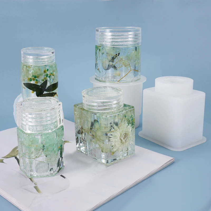 

4 шт кристальная эпоксидная форма бутылка для хранения герметичная банка для хранения с крышкой DIY силиконовая форма