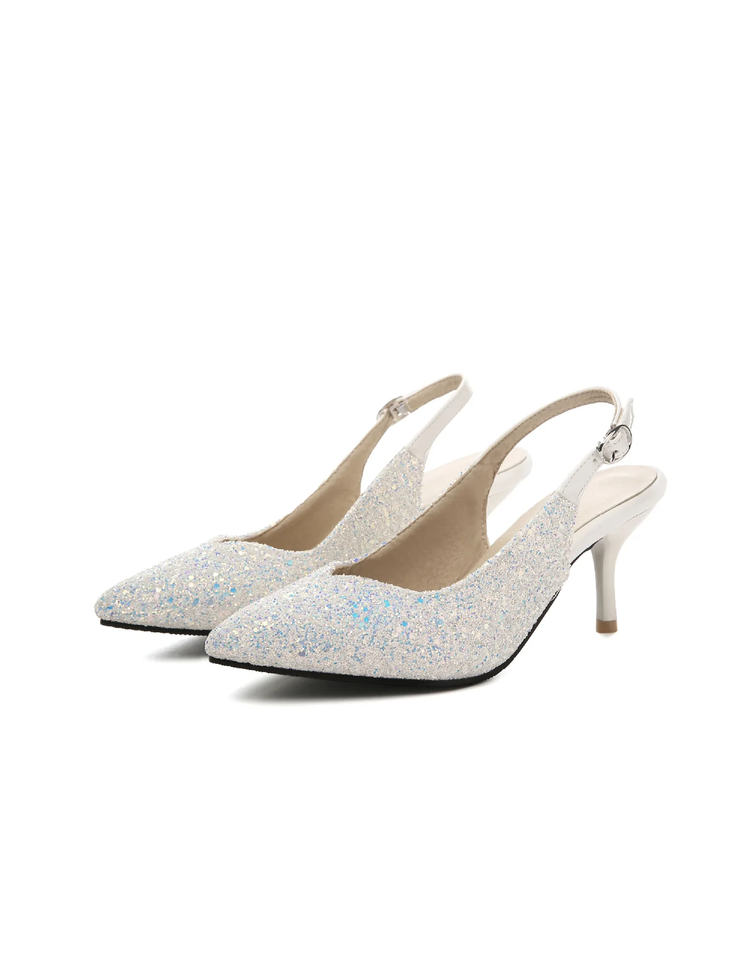 Босоножки женские на высоком каблуке модные туфли-лодочки с пряжкой сзади