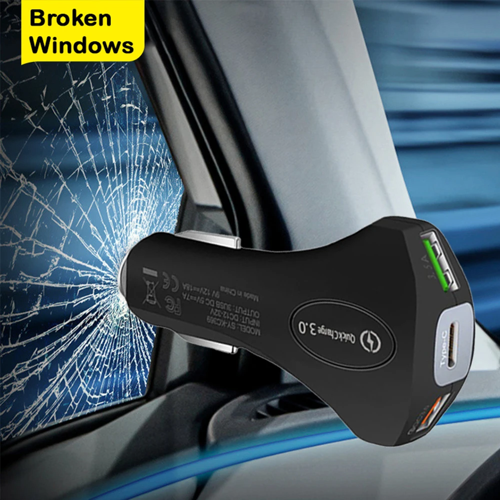 Автомобильное зарядное устройство USB Quick Charge 3 0 Мобильный телефон Type C 2 быстрое