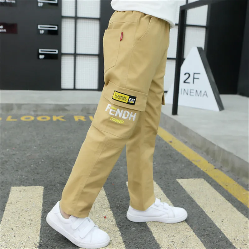 8818 Khaki Г. Лидер продаж, качественные штаны для мальчиков детские повседневные хлопковые школьные брюки-карандаш с эластичной резинкой на талии для мальчиков, От 4 до 16 лет детские ткани - Цвет: 8818 Khaki