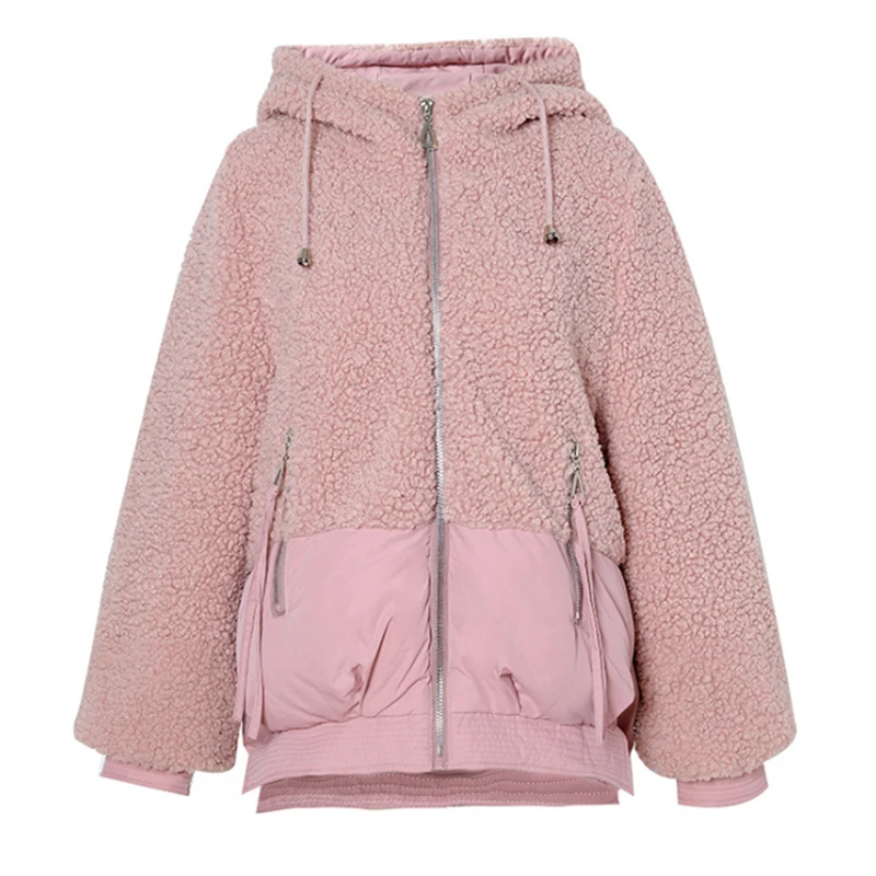 Женская теплая куртка на молнии однотонная хлопковая розового/желтого/белого