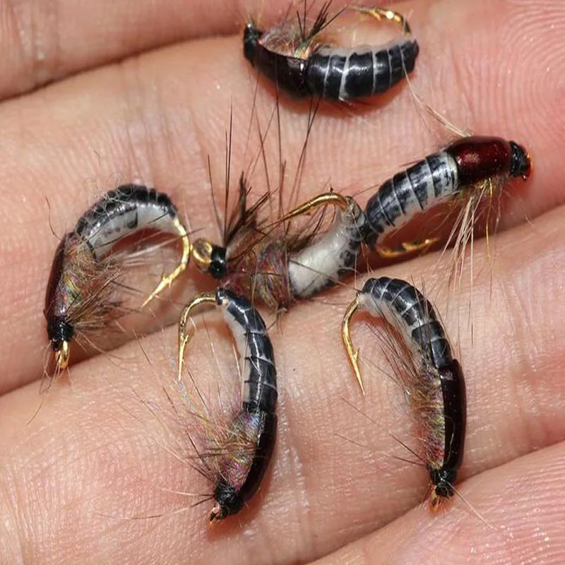 

6Pcs/Set Artificial Insect Bait Lure Simulated Scud Fly Lure Realistic Worm Fishing Scud Fishing Accessories Nymph For Trou I1B7