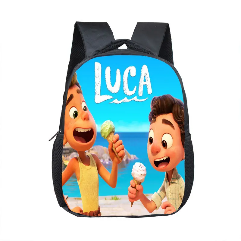 

12 Inch Luca Disney Pixar School Bag Hot Movie Luca Polyester Backpack Kindergarten School Bags for Teenage Girls Boys Rucksack