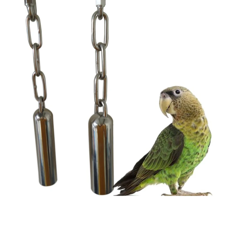 1pcs Stainless Steel Hanging Bell Bird Parrot Cage Bite Toy Squirrel Pigeon Swing Stand Toys Bells 1 | Дом и сад