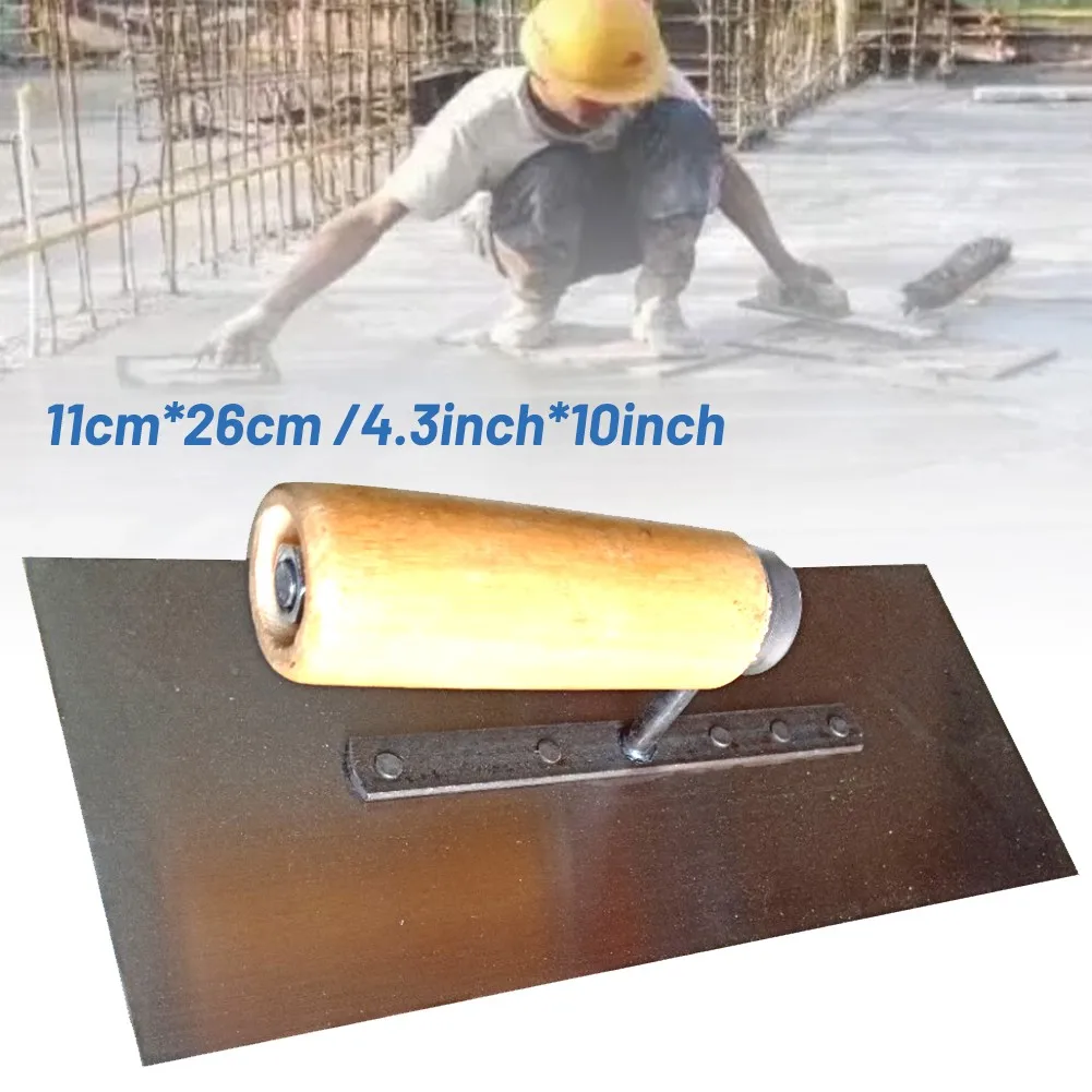 

Finish Trowel Flat Construction Tool With Wooden Handle Trowel 11cm*26cm For Construction, Home DIY, Etc