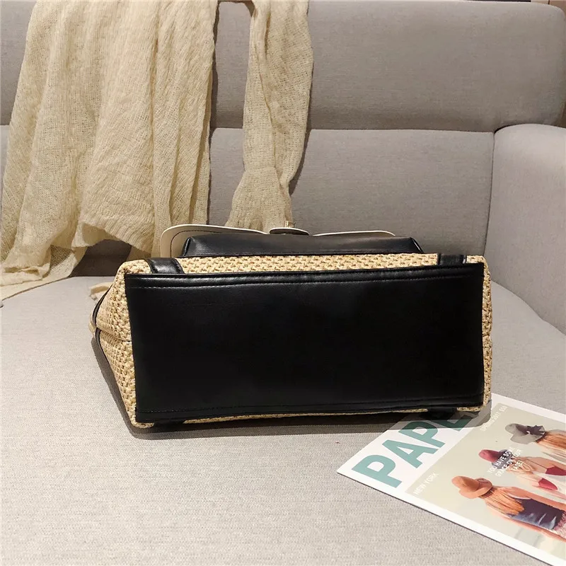 Large-capacity women's handbags high-quality straw fashion shopping bag autumn outdoor shoulder 2019 new discount bags | Багаж и сумки