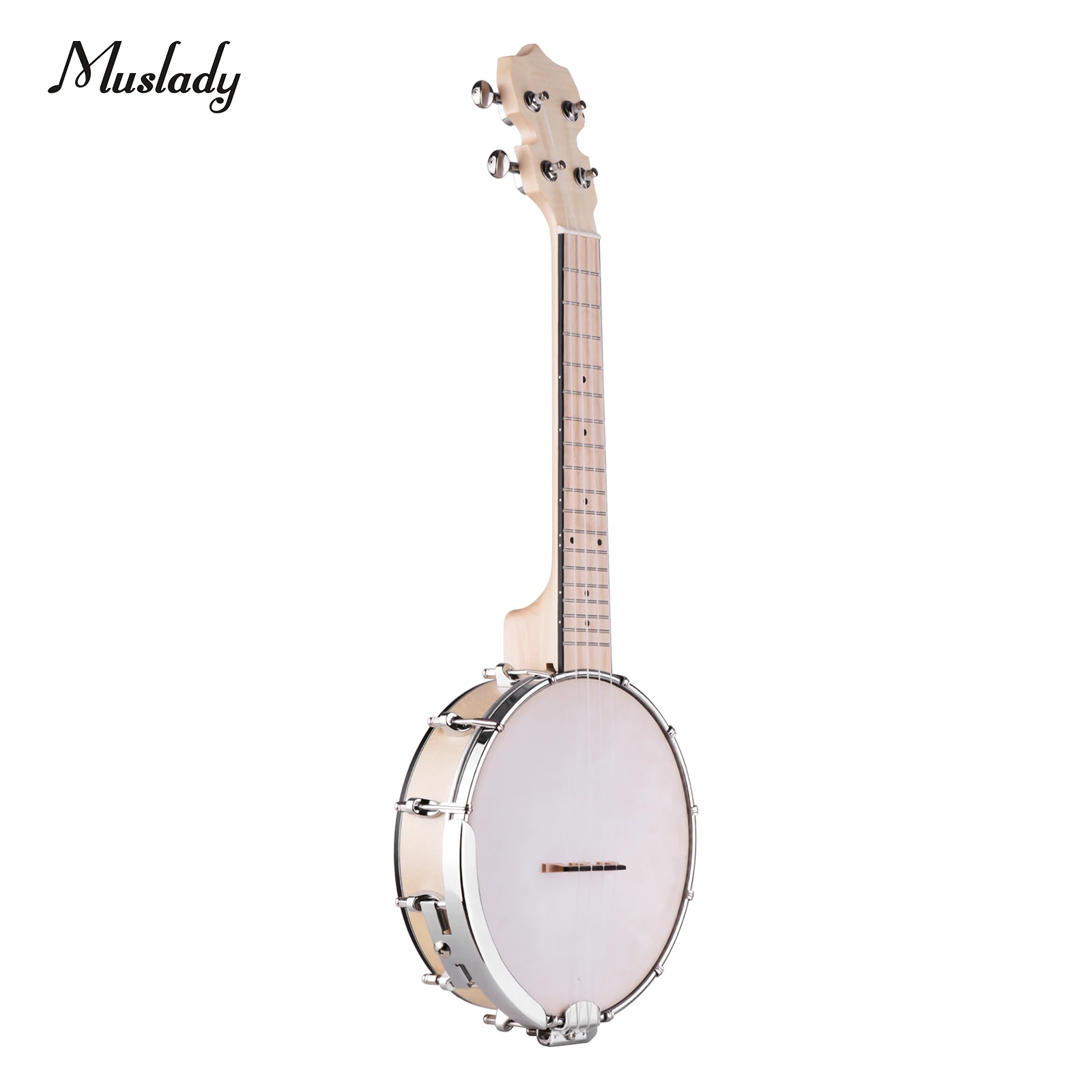 

Muslady Concert 23 Inch Open-back Banjo Uke 4 String Banjolele Maple Body Okoume Neck with Tuning Wrench Bridge Positioning