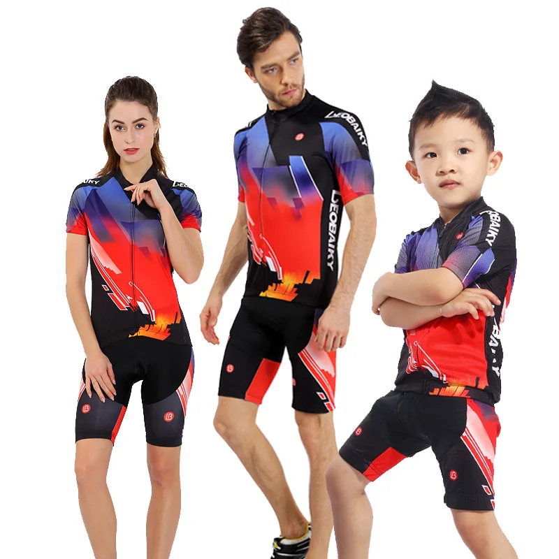 2021 семейная велосипедная одежда для родителей и детей Детский летний комплект