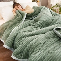 thicken warm flannel blankets super soft coral fleece bed sheet bedspread solid sofa throw blanket 100x150cm150x200cm200x230cm