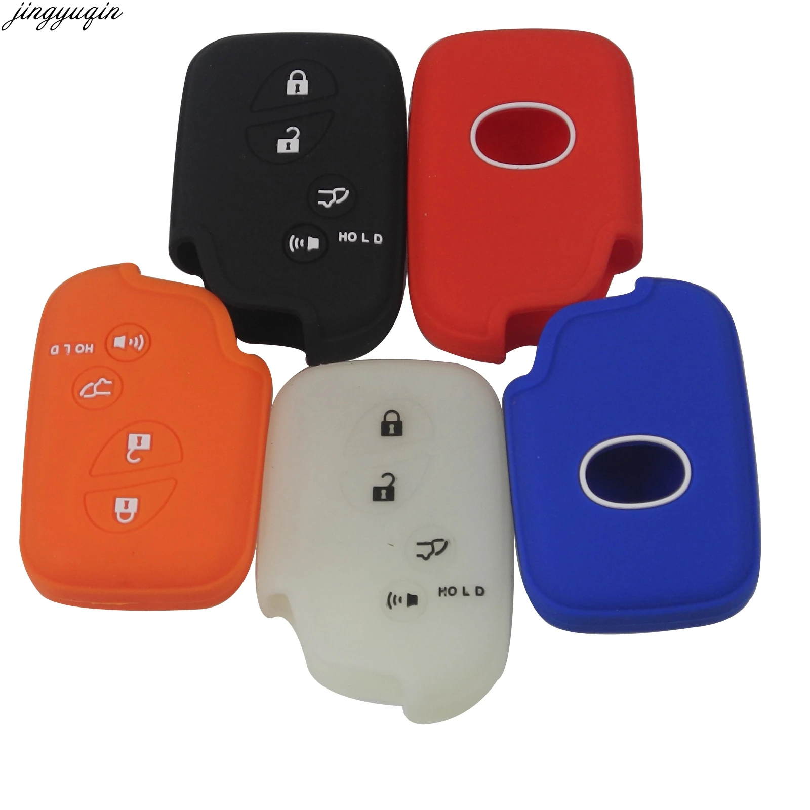 10 шт./лот 4 кнопки силиконовый чехол для ключей от машины брелок держатель