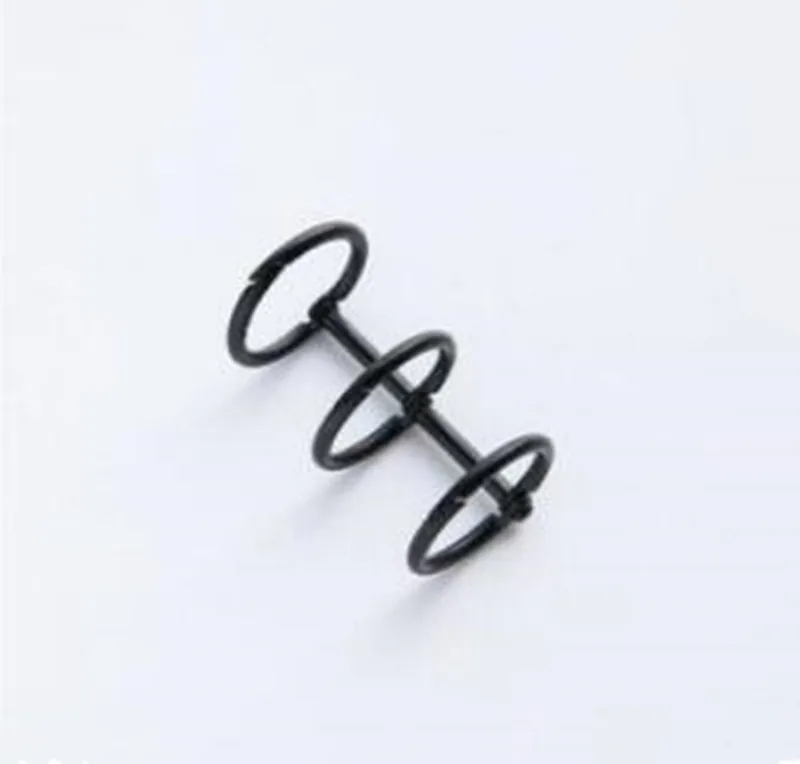 2Pcs Black 2 шт., ретро металлический переплетный переплет для книг, откидное кольцо, переплетные кольца, календарь, круг, 3 кольца для блокнота, альбома, скрапбукинга, зажимы - Цвет: 2Pcs Black