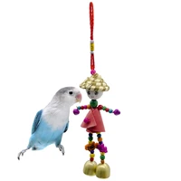 1 pcs multicolor parrot beads toy funny cartoon grass bird chew toy parakeet swing hanging toy with bell