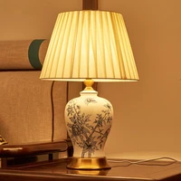chinese style classical retro ceramic table lamps indoor elegant nostalgic fabric e27 led light for bedsidefoyerstudio as023