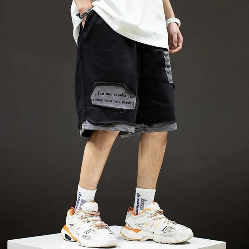 

HOUZHOU Men's Casual Shorts Running Men's Joggers Sweatpants Cargo Pants with Print Letter Summer Streetwear Hip Hop Harajuku