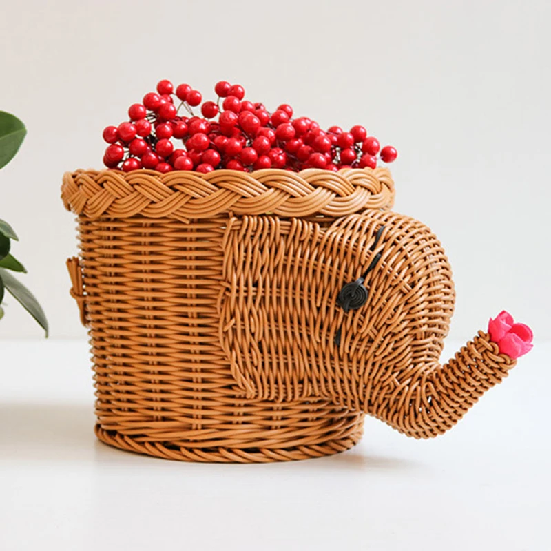 Rattan Woven Braided Rustic Primitive Style Country Home Decor Fruits Storage |