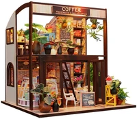 sgdiy dollhouse miniature diy house kit creative room with furniture for romantic valentines gifttime of coffee