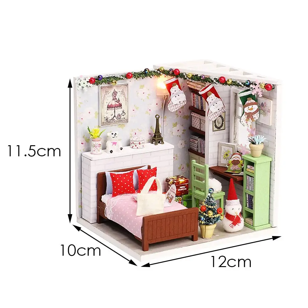 

Christmas Style DIY Cottage Cabin Handmade Assembling Puzzle Toy House For Children Christmas Birthday Gift Merry Xmas Ornament