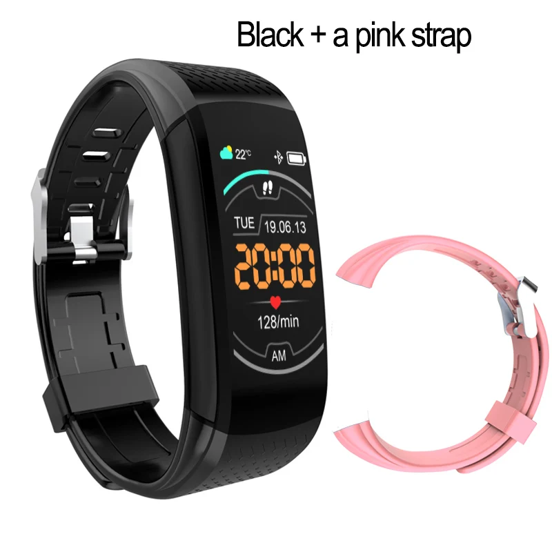 C8 a pink strap Фитнес браслет часы для мужчин и женщин кровяное давление шагомер водонепроницаемый смарт-браслет монитор сердечного ритма браслет для Xiaomi iphone - Цвет: C8 a pink strap