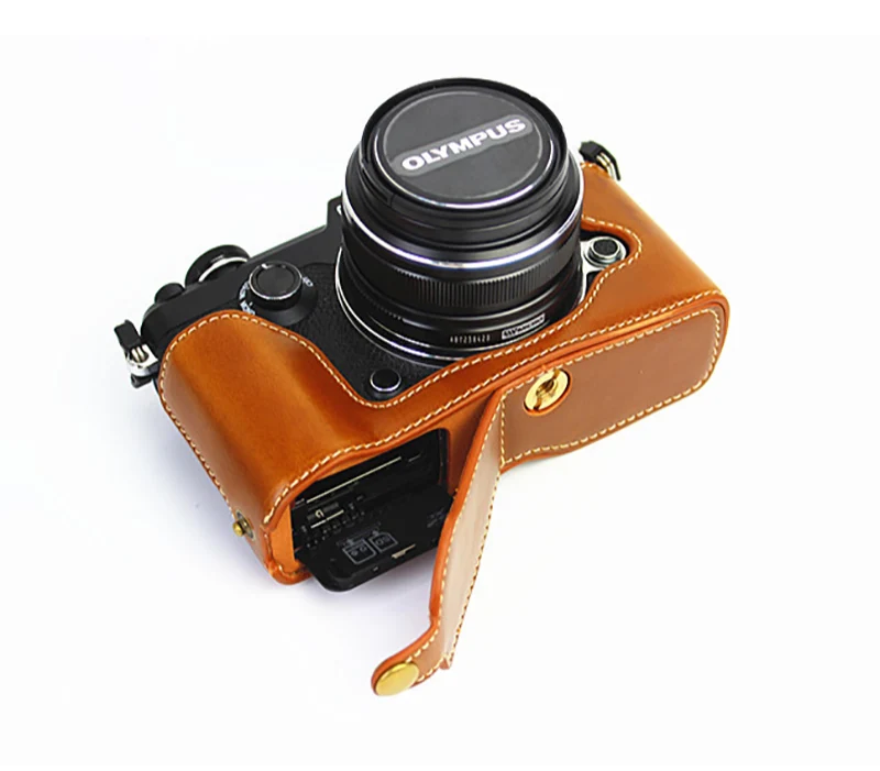 Из искусственной кожи чехол половина тела камера крышка сумка для Olympus PEN F PENF