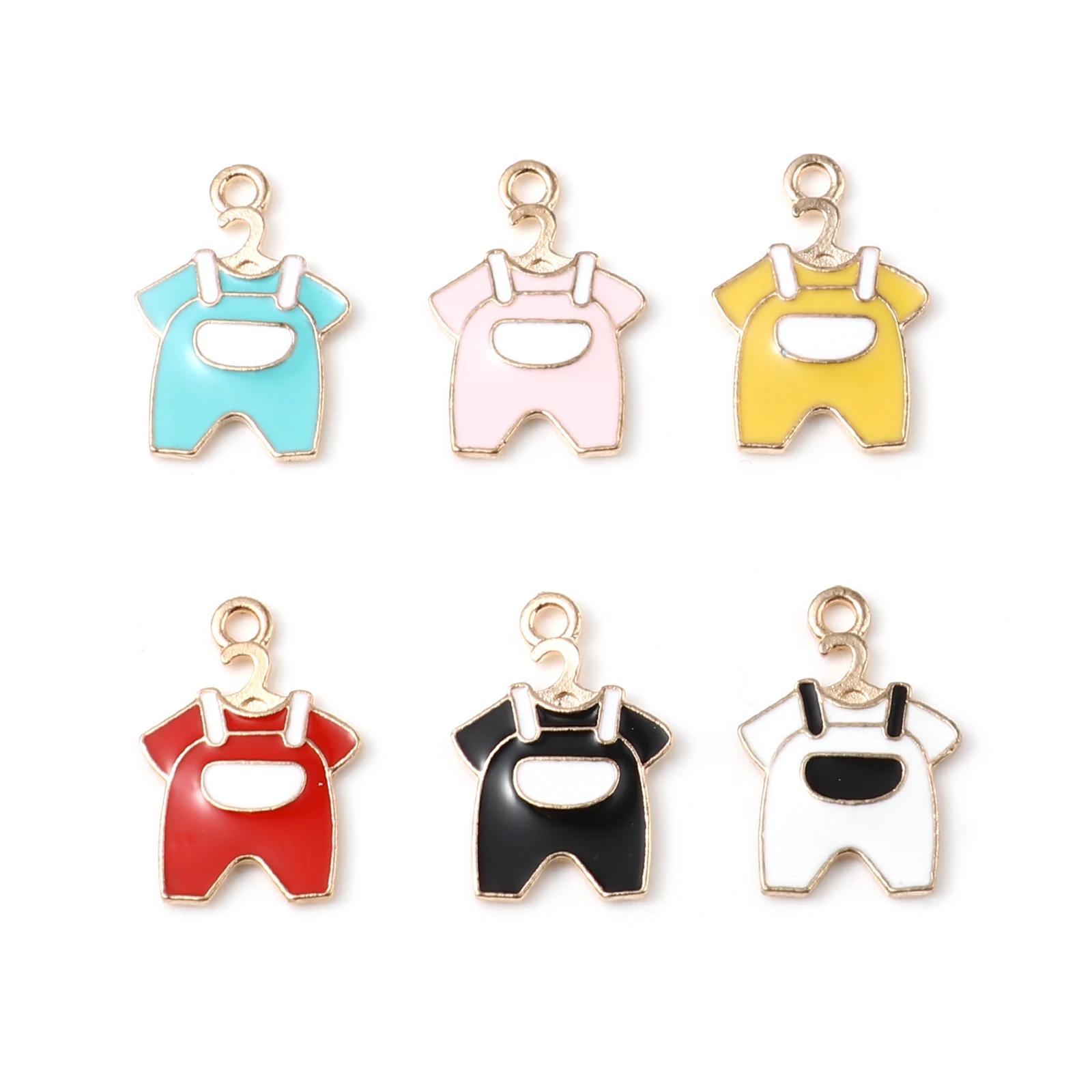 

Fashion Kids Clothes Charms Gold Color Metal Multicolor Enamel Pendants DIY Making Bracelets Necklace Jewelry 22mm x 15mm,10PCs