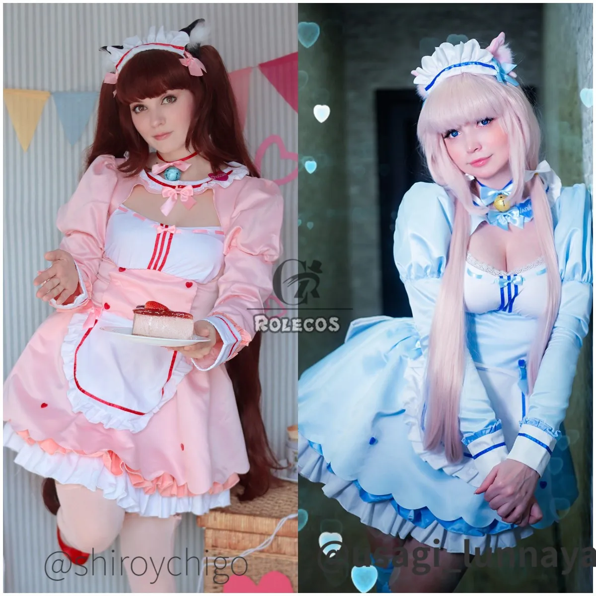 ROLECOS NEKOPARA Vol.4 костюмы для косплея Chocola Ванильная горничная платье Косплей Костюм