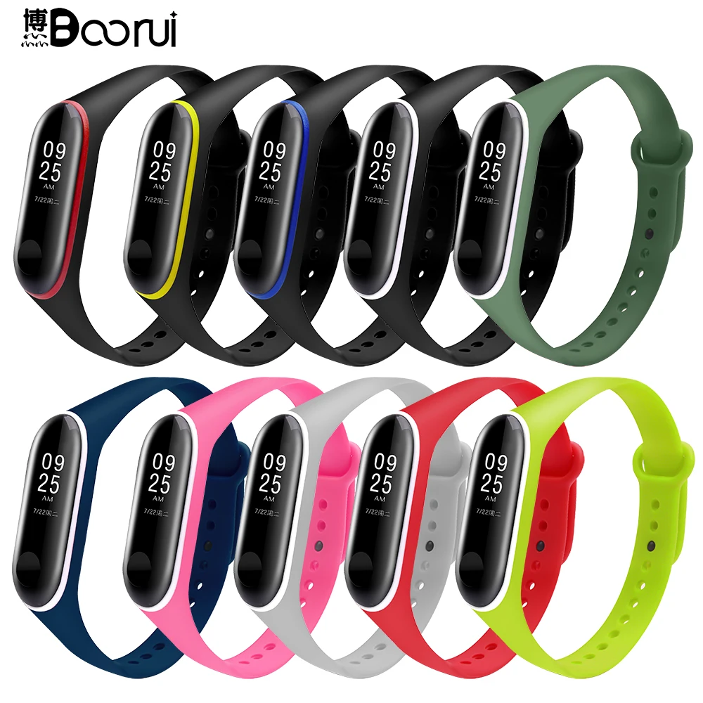 Новое поступление BOORUI, цветной ремешок для mi band 3, аксессуары для mi 3, сменный ремешок для xiaomi mi 3, умные браслеты