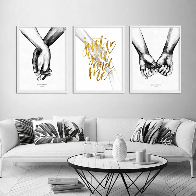 

Couple Holding Hand Canvas Nordic Poster Print Romantic Anniversary Gift Wall Art Decorative Picture Painting Living Room Decor