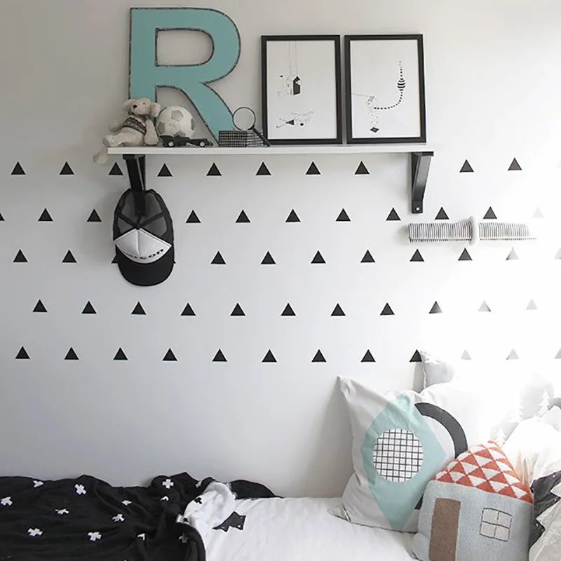 DIY Triangles Wall Sticker PVC Art Pattern For Kids Room Decorative Removable Bedroom Wallpaper Home Decor | Дом и сад