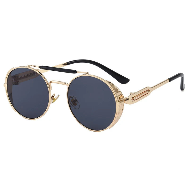 

2020 Steampunk Retro Round Glasses Spring Temple Sunglasses Sunglasses European And American Trend New Sunglasses Wild