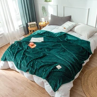 warm plaids for beds mantas de cama thow blankets bed blanket green color soft flannel blanket single queen king