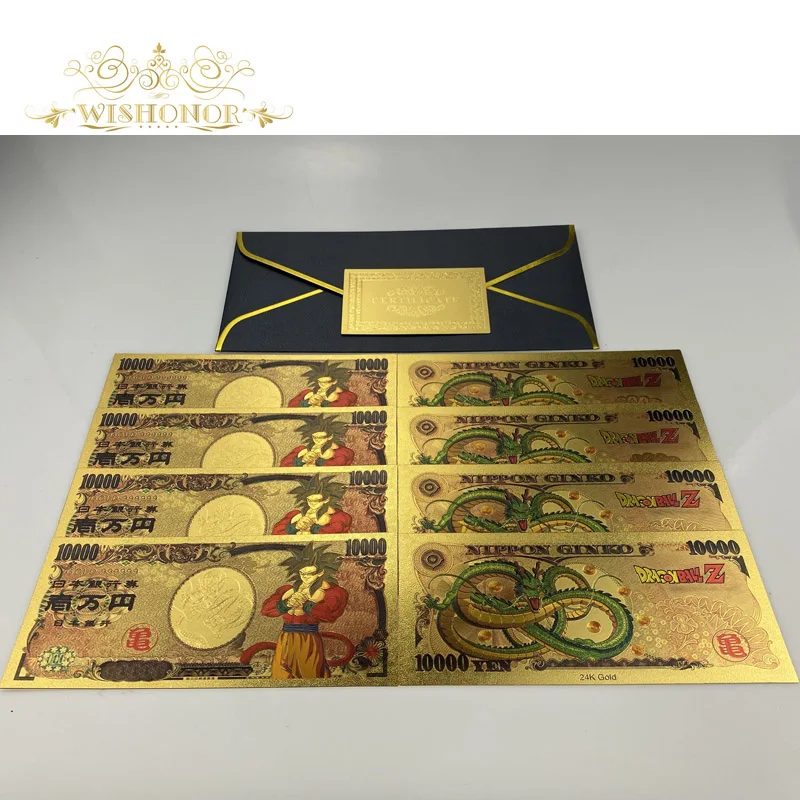

1pcs Best Price For Japan Banknote Anime Banknotes With 24K Gold Plated For Christmas gift