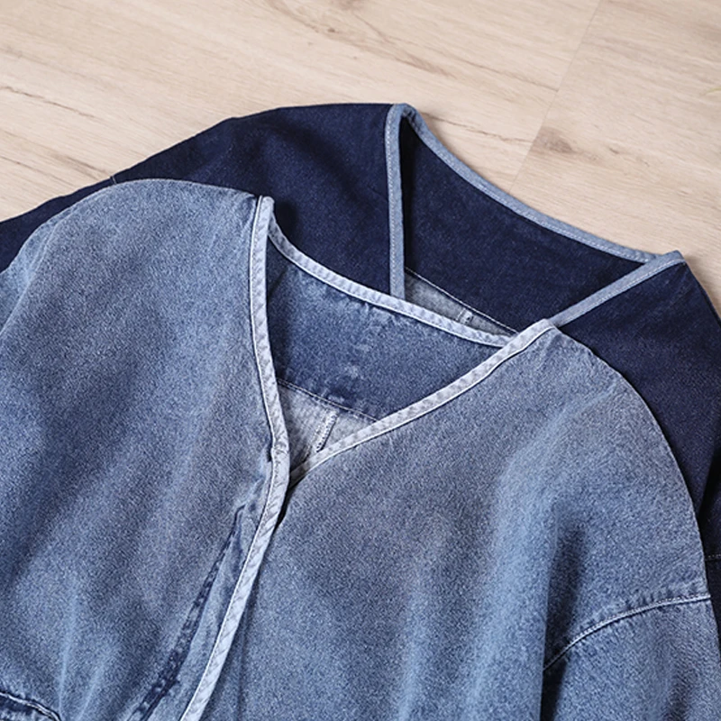 

Max LuLu 2021 Spring New Fashion Streetwear Ladies Loose Denim Jackets Women V-Neck Vintage Coats Female Casual Colthes Big Size