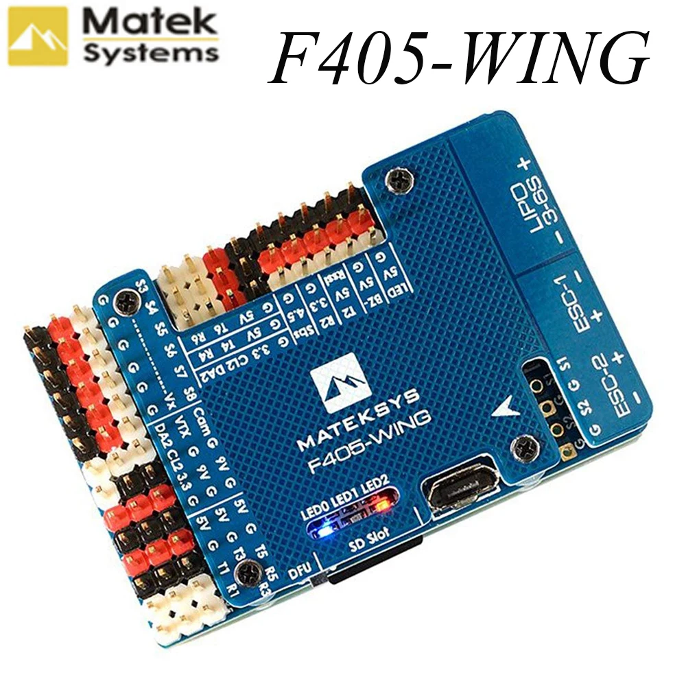 

Matek MatekSys F405-WING STM32F405 Flight Controller Control With INAVOSD MPU6000 BMP280 /Support Fly Wing Fixed Wing