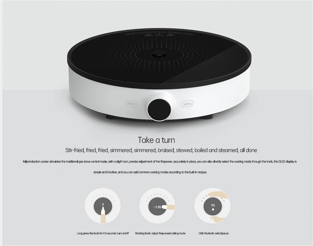 

XIAOMI Mi Induction Cookers MIJIA Smart Cooktop Electric Plate Tile Hob Oven Creative Precise WIFI APP Control OLED Standard New