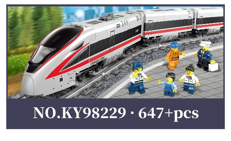KAZI 98229 город Электрический поезд строительные блоки трек игрушки сборка мальчик подарки возрождение поезд детские игрушки