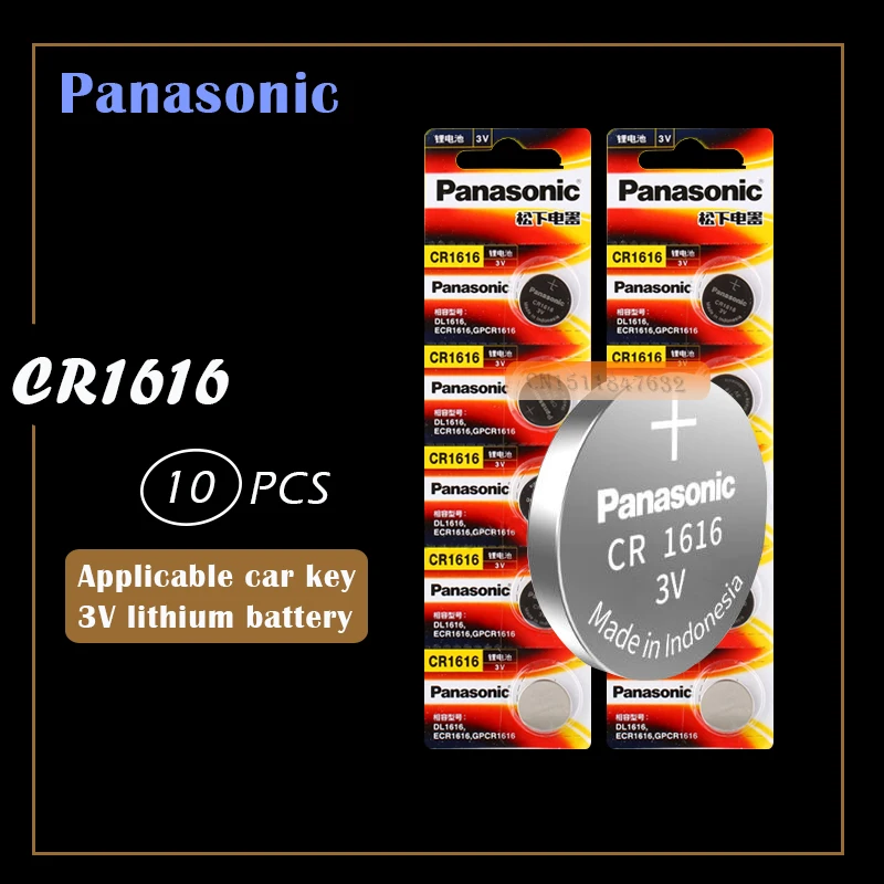 10 шт. Panasonic CR1616 кнопочные батарейки автомобильный пульт дистанционного