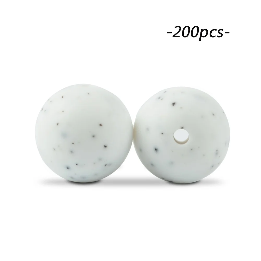 gritty LOFCA 200 шт./лот, силиконовые бусины, 15 мм, Круглый прорезыватель, ожерелье, детский прорезыватель, игрушка, BPA бесплатно, сделай сам, жевательные подвески, аксессуары для новорожденных, кормящих - Цвет: gritty