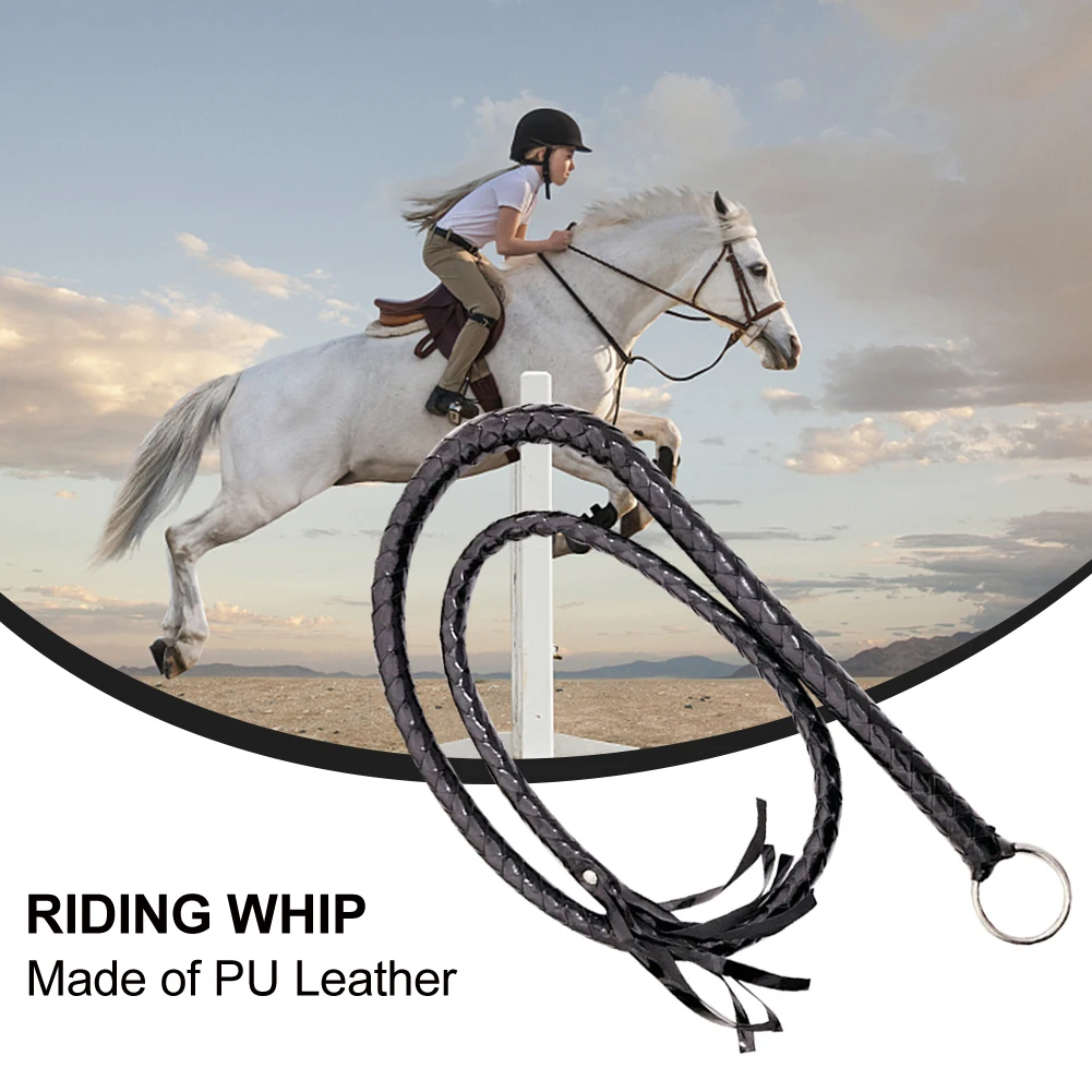 

Training Stage Performance Party PU Leather Non Slip Flogger Racing Long Equestrian Horse Riding Whip Cosplay Supplies Crop