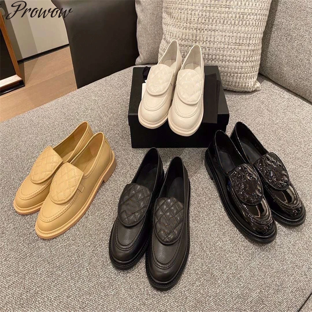 

Prowow Size 34-41 Shoes Genuine Leather Women's Shoes Round Toe Shallow Flats Spring/Autumn Casual Women's Flats Luxury