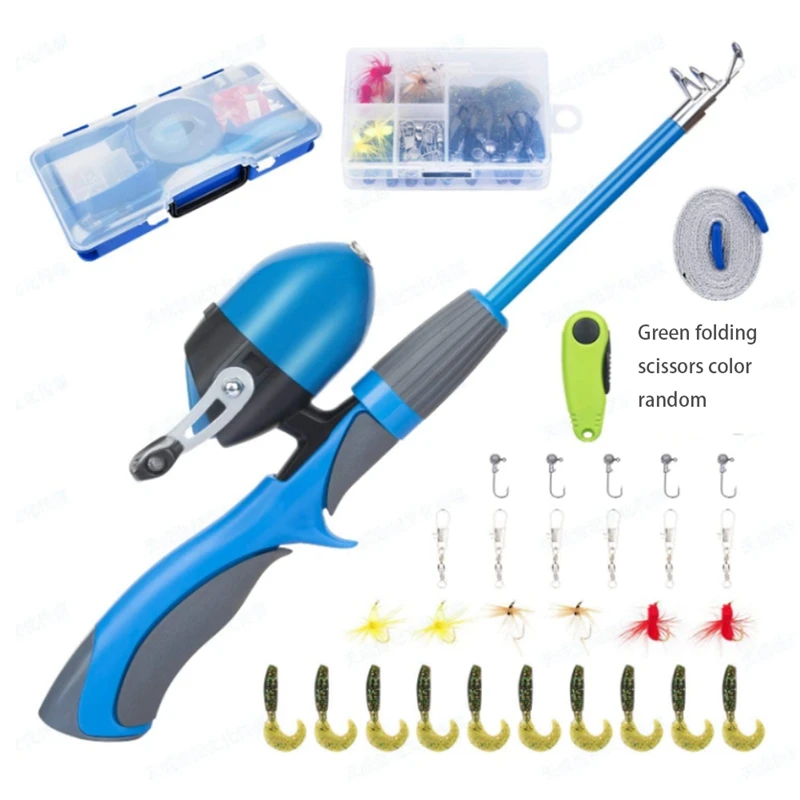 

SEWS-Kids Fishing Pole Telescopic Fishing Pod All-In-One Youth Fishing Kit Reel Kit for Boys, Girls, or Youth