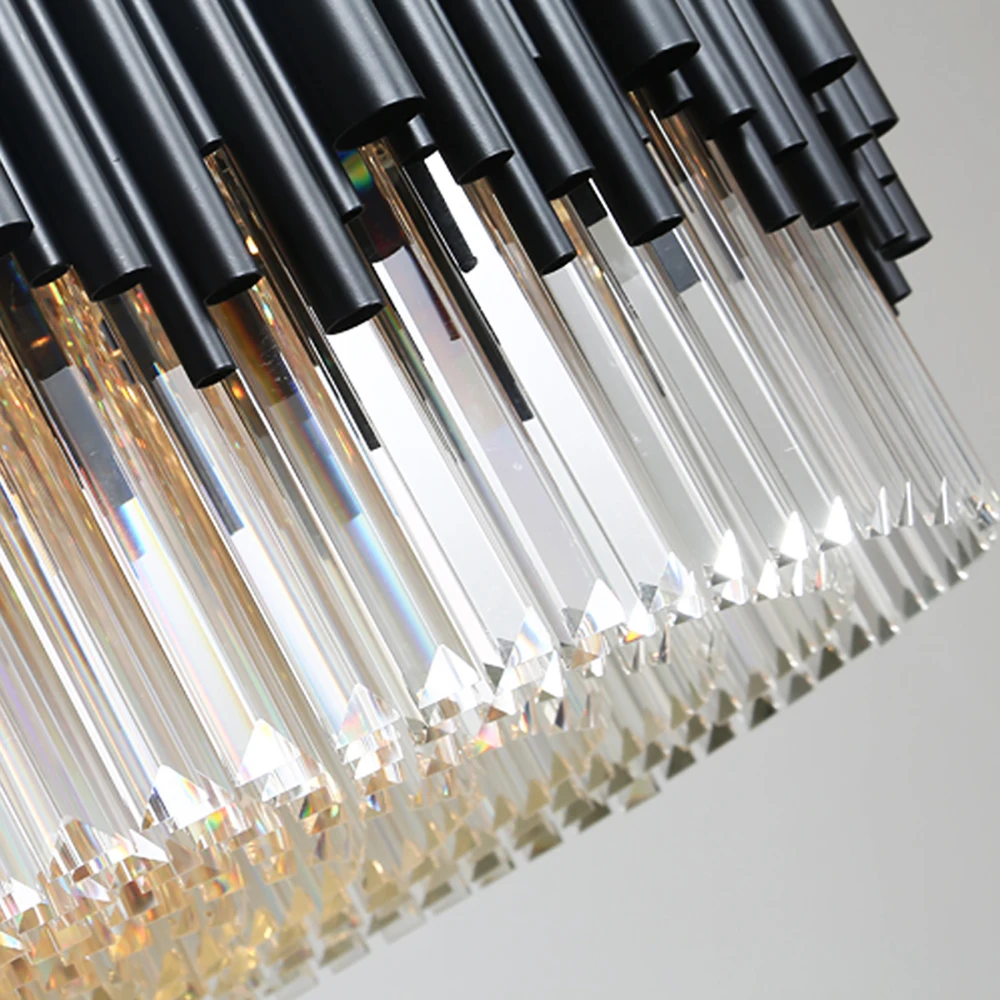 Роскошный современный светильник люстра для гостиная круглый черного цвета с