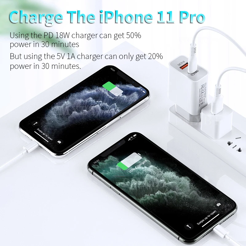 Быстрая зарядка 3 0 USB зарядное устройство Тип C PD мобильный телефон адаптер