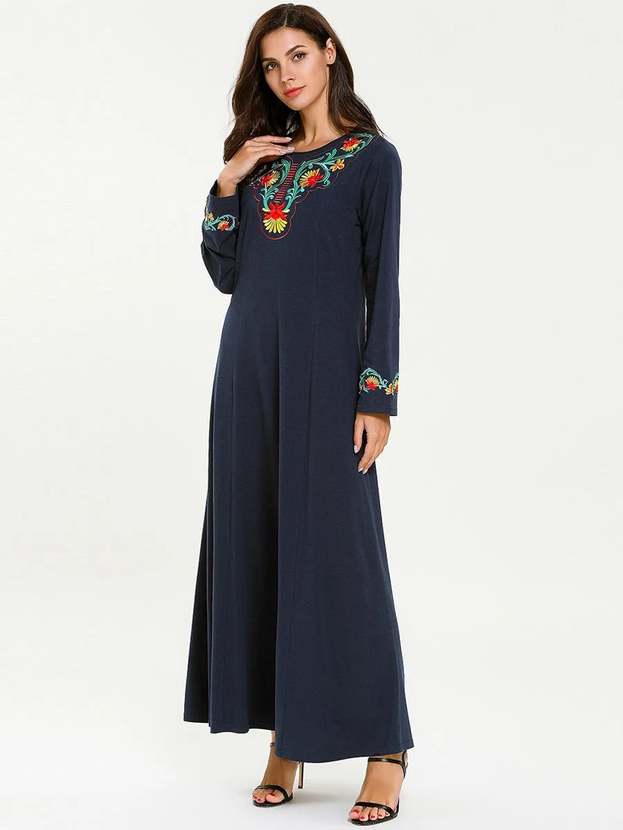 Этническое мусульманское женское платье с вышивкой большие качели а-силуэт