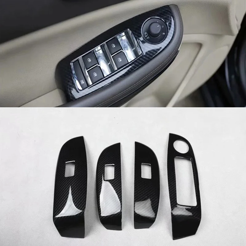 Interruptores de cristal para puerta Interior de coche, moldura de cubierta para Estilismo de coche, para Chevrolet Malibu 2012-2014, mano izquierda, ABS, 4 Uds.