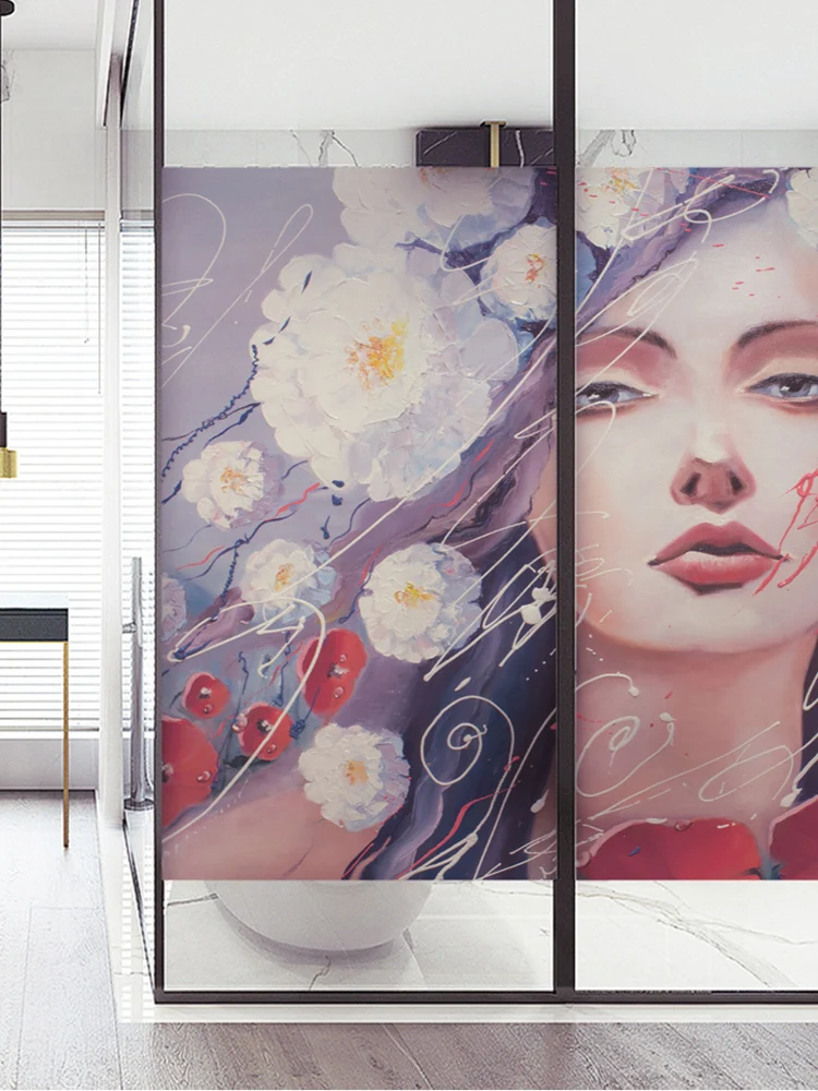 

Роза девушка спальня декоративные стеклянные наклейки магазин стеклянная пленка творческая личность статические наклейки на заказ