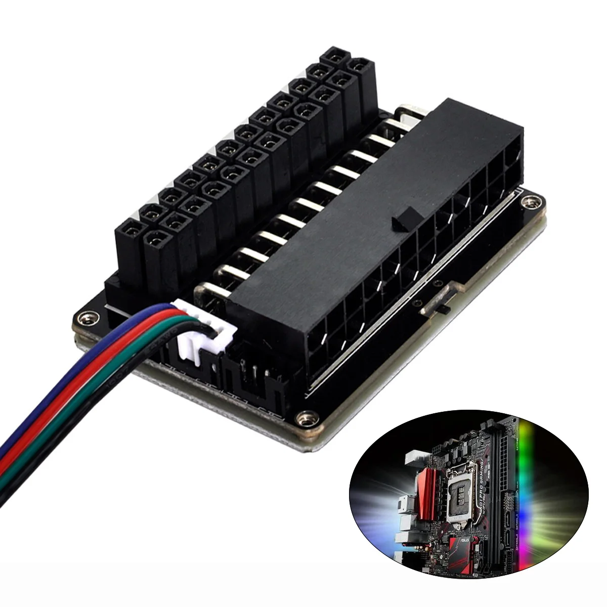 Zihan CY ATX 24Pin мама к 24pin папа 90 градусов адаптер питания материнская плата с RGB